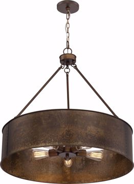 Picture of NUVO Lighting 60/5895 Kettle - 5 Light Oversized Pendant with 60w Vintage Lamps Included; Antique Copper Finish