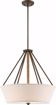 Picture of NUVO Lighting 60/5896 4 Light - Seneca 22" Pendant - Mahogany Bronze Finish with Wrapped Rope - Beige Linen Fabric Shade - Etched Glass Diffuser