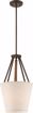 Picture of NUVO Lighting 60/5897 3 Light - Seneca 12" Pendant - Mahogany Bronze Finish with Wrapped Rope - Beige Linen Fabric Shade