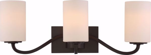 Picture of NUVO Lighting 60/5903 Willow - 3 Light Vanity Fixture with White Glass