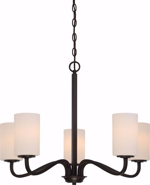 Picture of NUVO Lighting 60/5905 Willow - 5 Light Hanging Fixture with White Glass