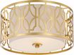 Picture of NUVO Lighting 60/5931 Filigree - 2 Light Flush Mount - Natural Brass Finish - Beige Linen Fabric Shade