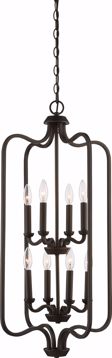 Picture of NUVO Lighting 60/5972 Willow 8 Light Caged Pendant - Forest Bronze