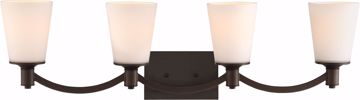 Picture of NUVO Lighting 60/5974 Laguna 4 Light Vanity - Forest Bronze with White Glass