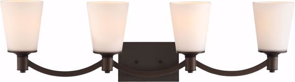 Picture of NUVO Lighting 60/5974 Laguna 4 Light Vanity - Forest Bronze with White Glass