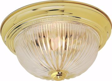 Picture of NUVO Lighting 60/6015 2 Light - 11" - Flush Mount - Clear Ribbed Glass; Color retail packaging