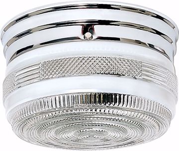 Picture of NUVO Lighting 60/6027 2 Light - 8" - Flush Mount - Medium Crystal / White Drum; Color retail packaging