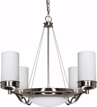 Picture of NUVO Lighting 60/607 Polaris - 6 Light - 29" - Chandelier - with Satin Frosted Glass Shades