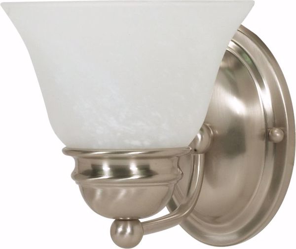 Picture of NUVO Lighting 60/6077 Empire - 1 Light - 7" - Vanity - with Alabaster Glass Bell Shades; Color retail packaging