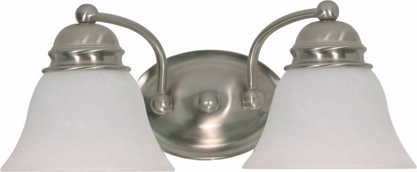 Picture of NUVO Lighting 60/6078 Empire - 2 Light - 15" - Vanity - with Alabaster Glass Bell Shades; Color retail packaging