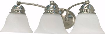 Picture of NUVO Lighting 60/6079 Empire - 3 Light - 21" - Vanity - with Alabaster Glass Bell Shades; Color retail packaging