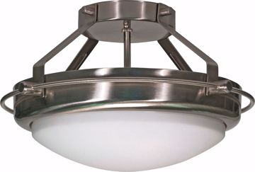 Picture of NUVO Lighting 60/609 Polaris - 2 Light - 14" - Semi-Flush - with Satin Frosted Glass Shades