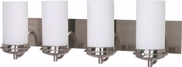 Picture of NUVO Lighting 60/614 Polaris - 4 Light - 30" - Vanity - with Satin Frosted Glass Shades
