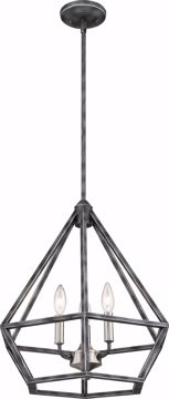 Picture of NUVO Lighting 60/6262 Orin 3 Light Pendant Fixture - Iron Black with Brushed Nickel Accents Finish