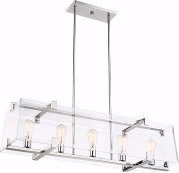 Picture of NUVO Lighting 60/6295 Shelby - 5 Light Island Pendant Fixture - Polished Nickel Finish