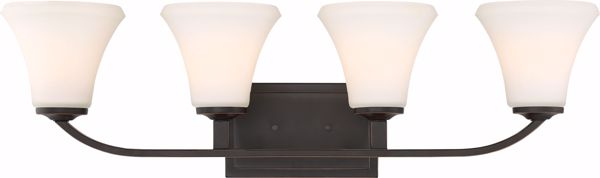 Picture of NUVO Lighting 60/6304 Fawn 4 Light Vanity Fixture - Mahogany Bronze Finish