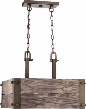 Picture of NUVO Lighting 60/6422 Winchester - 4 Light Square Pendant With Aged Wood