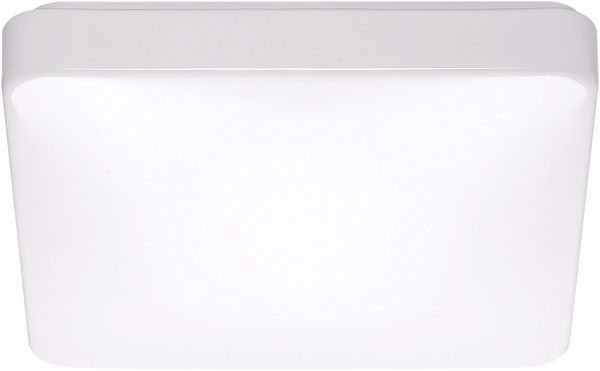 Picture of NUVO Lighting 62/1098 14" Flush Mounted LED Light Fixture; Square shape; White Finish; With Occupancy Sensor;120V