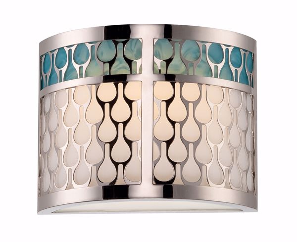 Picture of NUVO Lighting 62/143 Raindrop - 1 Module Sconce with White Glass and removable Aquamarine insert