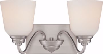Picture of NUVO Lighting 62/367 Calvin - 2 Light Vanity Fixture with Satin White Glass - LED Omni Included