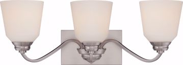 Picture of NUVO Lighting 62/368 Calvin - 3 Light Vanity Fixture with Satin White Glass - LED Omni Included