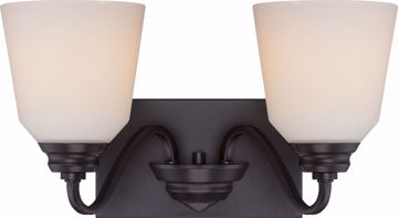 Picture of NUVO Lighting 62/377 Calvin - 2 Light Vanity Fixture with Satin White Glass - LED Omni Included