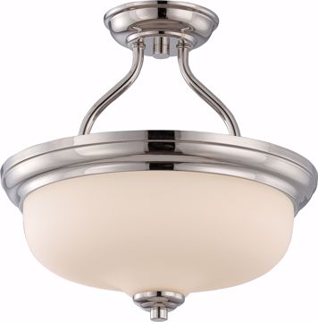 Picture of NUVO Lighting 62/384 Kirk - 2 Light Semi Flush with Etched Opal Glass - LED Omni Included