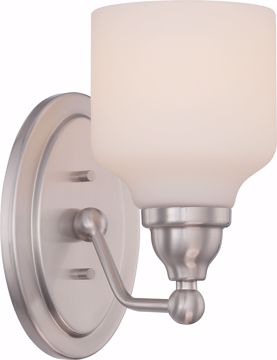 Picture of NUVO Lighting 62/386 Kirk - 1 Light Vanity Fixture with Satin White Glass - LED Omni Included