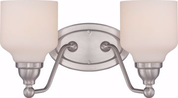 Picture of NUVO Lighting 62/387 Kirk - 2 Light Vanity Fixture with Satin White Glass - LED Omni Included