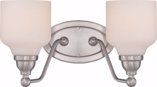 Picture of NUVO Lighting 62/387 Kirk - 2 Light Vanity Fixture with Satin White Glass - LED Omni Included