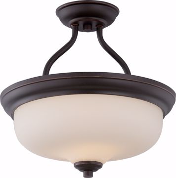 Picture of NUVO Lighting 62/394 Kirk - 2 Light Semi Flush with Etched Opal Glass - LED Omni Included
