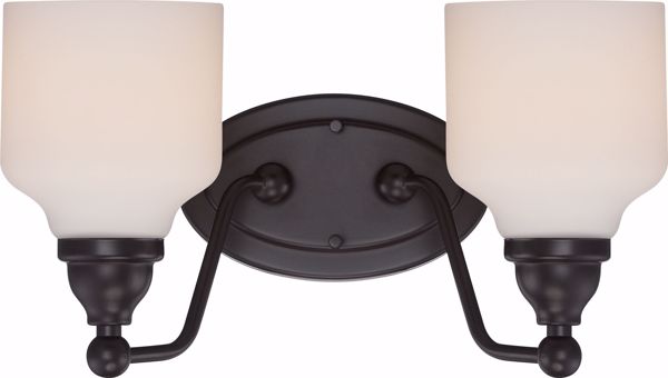 Picture of NUVO Lighting 62/397 Kirk - 2 Light Vanity Fixture with Satin White Glass - LED Omni Included