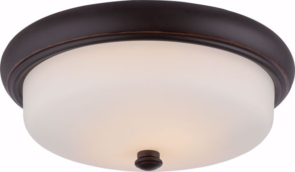 Picture of NUVO Lighting 62/413 Dylan - 2 Light Flush Fixture with Etched Opal Glass - LED Omni Included