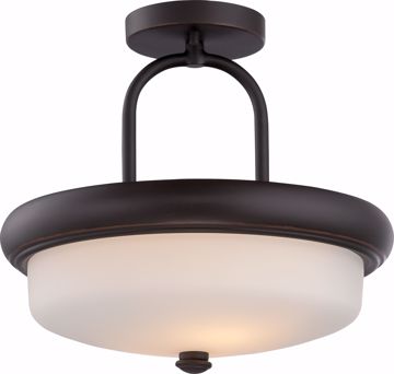 Picture of NUVO Lighting 62/414 Dylan - 2 Light Semi Flush with Etched Opal Glass - LED Omni Included