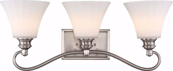 Picture of NUVO Lighting 62/803 Tess 3-Light Vanity; Brushed Nickel Finish