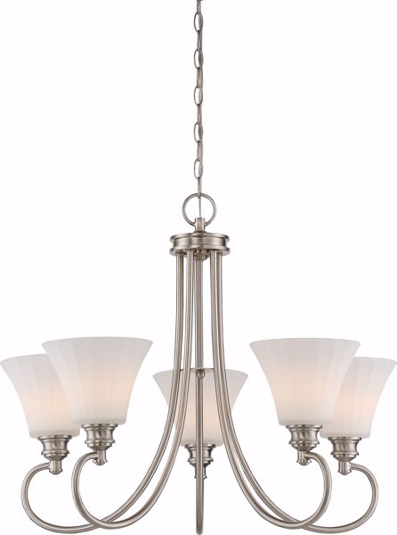 Picture of NUVO Lighting 62/805 Tess 5-Light Chandelier; Brushed Nickel Finish