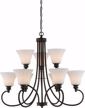Picture of NUVO Lighting 62/910 Tess 9 Light Chandelier; Aged Bronze Finish