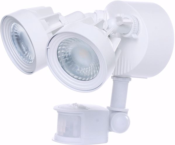 Picture of NUVO Lighting 65/208 LED Security Light; Dual Head; Motion Sensor Included; White Finish; 3000K