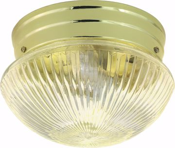 Picture of NUVO Lighting SF76/250 1 Light - 8" - Flush Mount - Small Clear Ribbed Mushroom