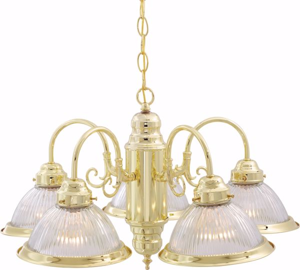 Picture of NUVO Lighting SF76/281 5 Light - 22" - Chandelier - with Clear Ribbed Shades