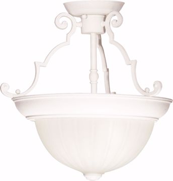 Picture of NUVO Lighting SF76/435 2 Light - 13" - Semi-Flush - Frosted Melon Glass