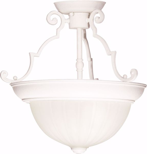 Picture of NUVO Lighting SF76/435 2 Light - 13" - Semi-Flush - Frosted Melon Glass