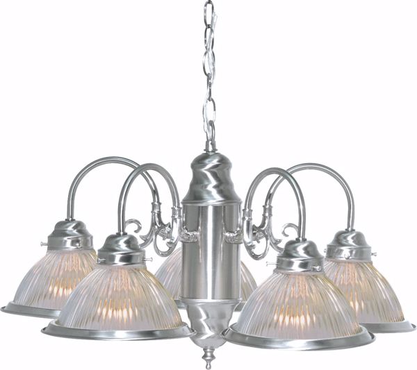 Picture of NUVO Lighting SF76/444 5 Light - 22" - Chandelier - With Clear Ribbed Shades