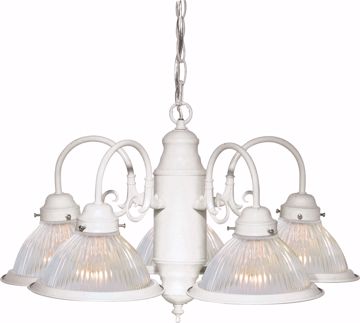 Picture of NUVO Lighting SF76/449 5 Light - 22" - Chandelier - With Clear Ribbed Shades