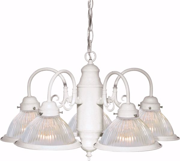 Picture of NUVO Lighting SF76/449 5 Light - 22" - Chandelier - With Clear Ribbed Shades