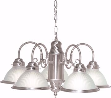 Picture of NUVO Lighting SF76/695 5 Light - 22" - Chandelier - With Frosted Ribbed Shades