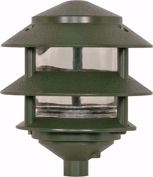 Picture of NUVO Lighting SF77/323 Pagoda Garden Fixture; Small Hood; 1 light; 2 Tier; Green Finish