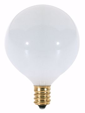 Picture of SATCO S3260 25W G16 1/2 CAND GLOSSY WHITE Incandescent Light Bulb