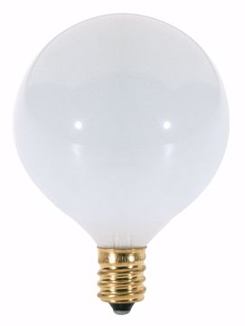 Picture of SATCO S3261 40W G16 1/2 CAND GLOSS WHT Incandescent Light Bulb
