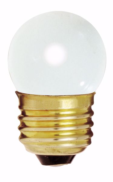 Picture of SATCO S3607 7 1/2W S11 Standard WHITE Incandescent Light Bulb